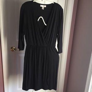 Black long sleeve Kenar wrap dress